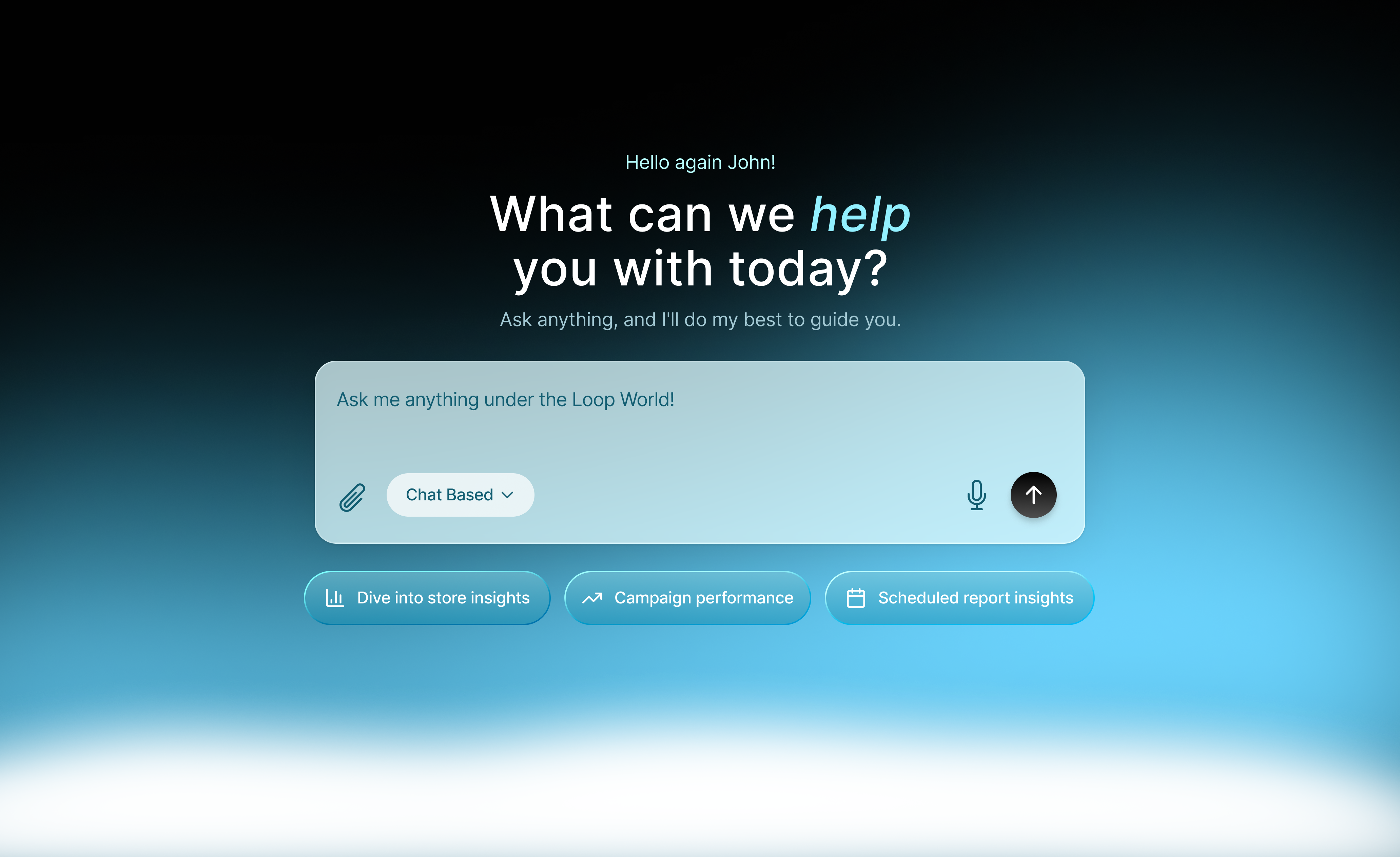 Super Agent landing screen after the redesign